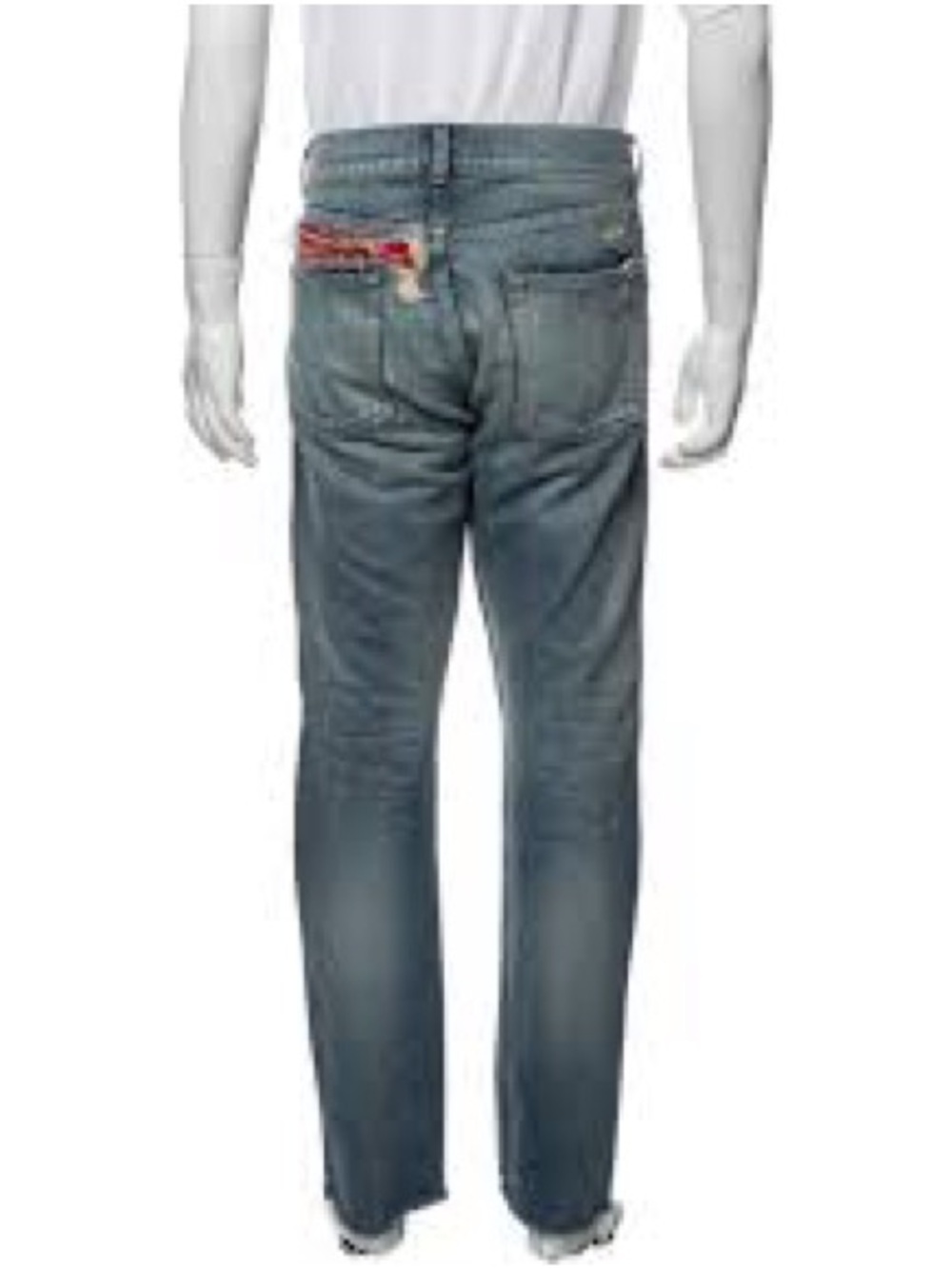 SAINT LAURENT FW19 PAISLEY BANDANA DENIM distressed jeans ANTHONY VACCARELLO 32